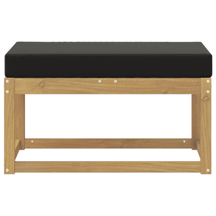 Utomhuspall med kudde Vit 80 x 43 x 45 cm Massivt Akaciaträ