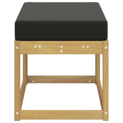 Utomhuspall med kudde Vit 80 x 43 x 45 cm Massivt Akaciaträ