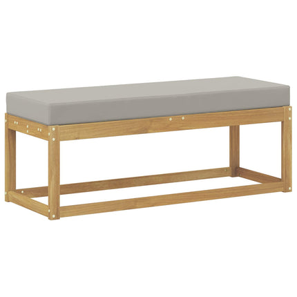 Utomhuspall med kudde Vit 115 x 43 x 45 cm Massivt Akaciaträ