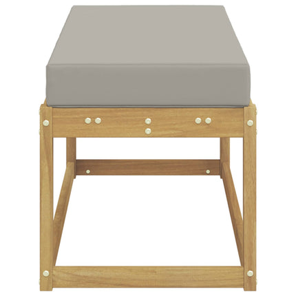 Utomhuspall med kudde Vit 115 x 43 x 45 cm Massivt Akaciaträ
