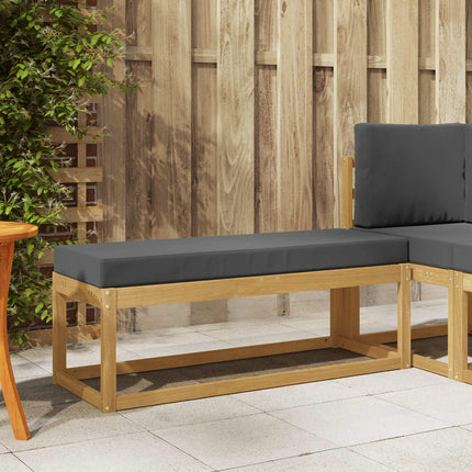 Utomhuspall med kudde Vit 115 x 43 x 45 cm Massivt Akaciaträ