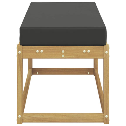 Utomhuspall med kudde Vit 115 x 43 x 45 cm Massivt Akaciaträ