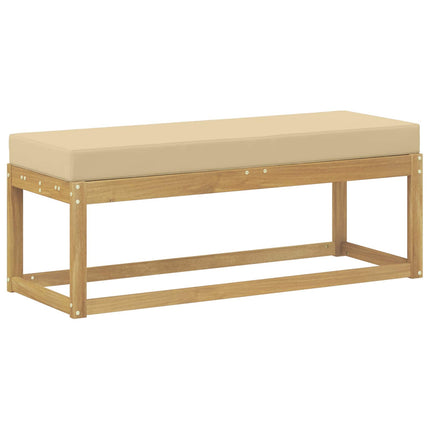 Utomhuspall med kudde Vit 115 x 43 x 45 cm Massivt Akaciaträ