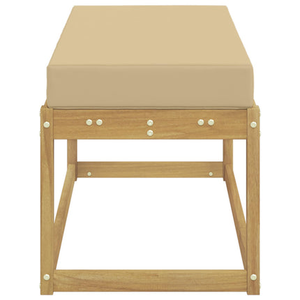 Utomhuspall med kudde Vit 115 x 43 x 45 cm Massivt Akaciaträ