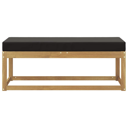 Utomhuspall med kudde Vit 115 x 43 x 45 cm Massivt Akaciaträ