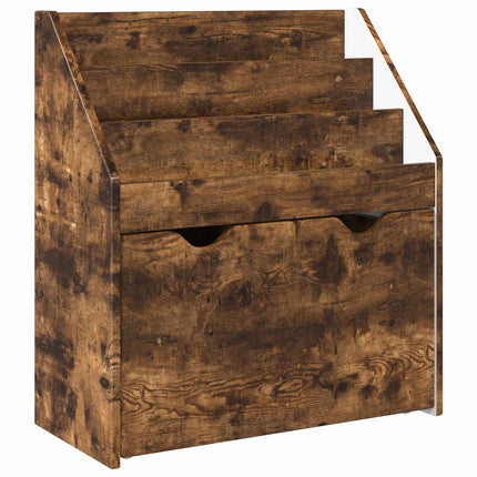 Barnbokhylla med låda Rökt ek 60 x 29,5 x 69 cm Konstruerat trä