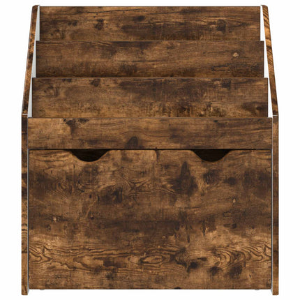 Barnbokhylla med låda Rökt ek 60 x 29,5 x 69 cm Konstruerat trä