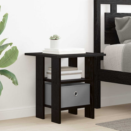Sängbord 2 pcs Svart Ek 41 x 40 x 45 cm Konstruerat trä