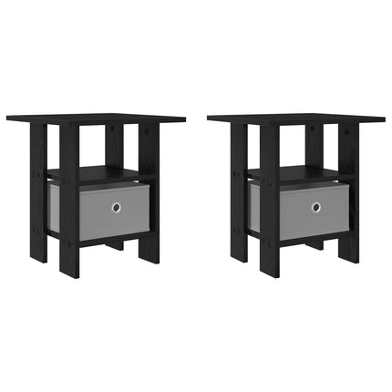 Sängbord 2 pcs Svart Ek 41 x 40 x 45 cm Konstruerat trä