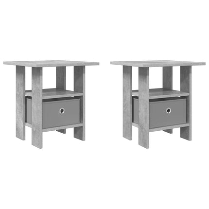 Sängbord 2 pcs Betonggrå 41 x 40 x 45 cm Konstruerat trä