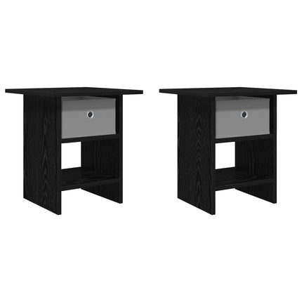Sängbord 2 pcs Svart Ek 41 x 40 x 45 cm Konstruerat trä