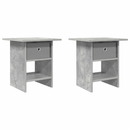 Sängbord 2 pcs Betonggrå 41 x 40 x 45 cm Konstruerat trä