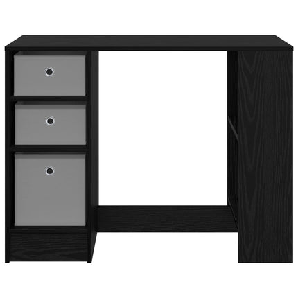 Skrivbord med låda Svart Ek 100 x 40 x 75 cm Konstruerat trä