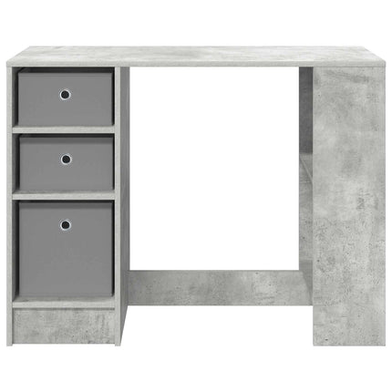 Skrivbord med låda Betonggrå 100 x 40 x 75 cm Konstruerat trä