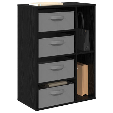 Sideboard med låda Svart Ek 60 x 33,5 x 84 cm