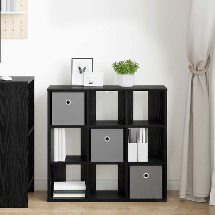 Sideboard med låda Svart Ek 73,5 x 24 x 69,5 cm