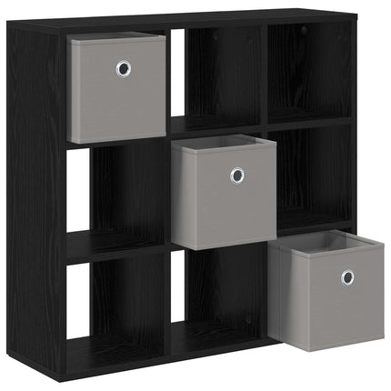 Sideboard med låda Svart Ek 73,5 x 24 x 69,5 cm