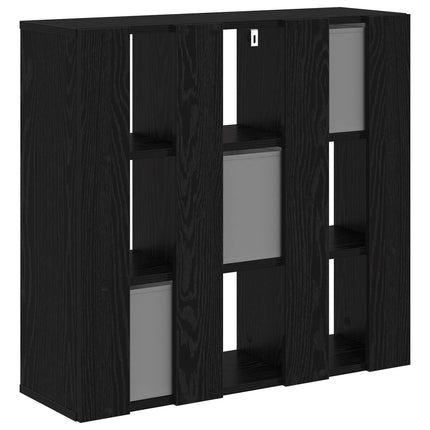 Sideboard med låda Svart Ek 73,5 x 24 x 69,5 cm
