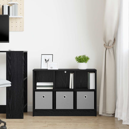 Sideboard med låda Svart Ek 73,5 x 22,5 x 53,5 cm