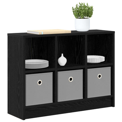 Sideboard med låda Svart Ek 73,5 x 22,5 x 53,5 cm