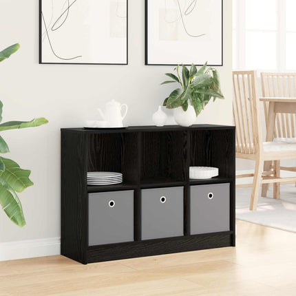 Sideboard med låda Svart Ek 88,5 x 27,5 x 63,5 cm
