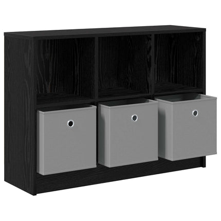 Sideboard med låda Svart Ek 88,5 x 27,5 x 63,5 cm