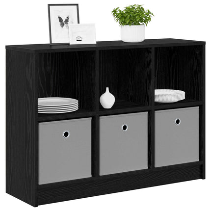Sideboard med låda Svart Ek 88,5 x 27,5 x 63,5 cm