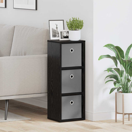 Sideboard med låda Svart Ek 25,5 x 22 x 69,5 cm