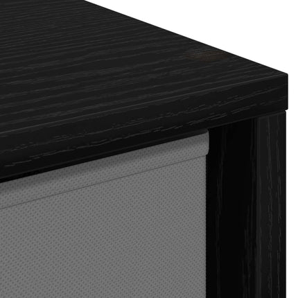 Sideboard med låda Svart Ek 30,5 x 27 x 84,5 cm
