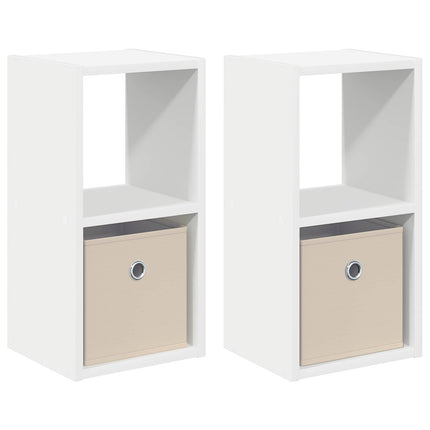 Sängbord med låda 2 pcs Vit 25,5 x 22 x 49,5 cm Konstruerat trä