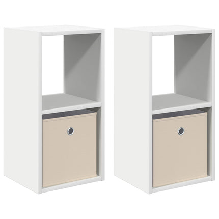 Sängbord med låda 2 pcs Vit 30,5 x 27 x 59,5 cm Konstruerat trä