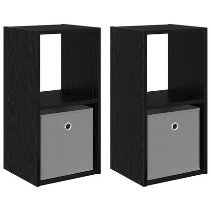 Sängbord 2 st Svart Ek 30,5 x 27 x 59,5 cm Konstruerat trä