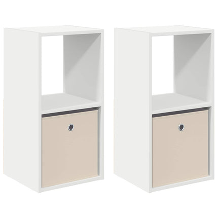 Sängbord med låda 2 pcs Vit 35 x 32 x 68,5 cm Konstruerat trä