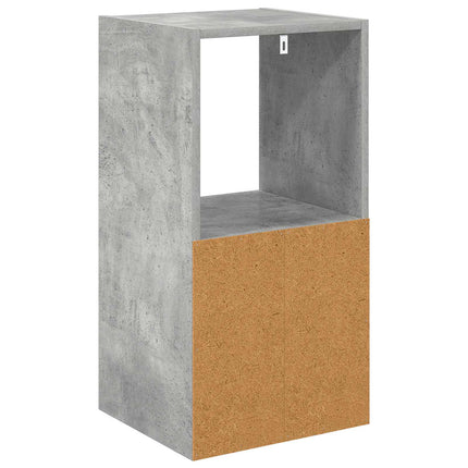 Sängbord med låda Betonggrå 35 x 32 x 68,5 cm Konstruerat trä