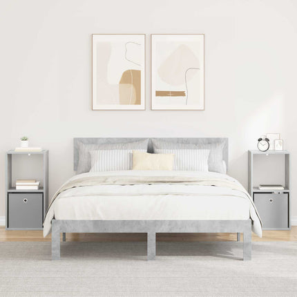 Sängbord 2 pcs Betonggrå 35 x 32 x 68,5 cm Konstruerat trä