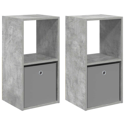 Sängbord 2 pcs Betonggrå 35 x 32 x 68,5 cm Konstruerat trä