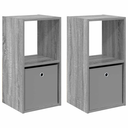 Sängbord 2 pcs Grå Sonoma 35 x 32 x 68,5 cm Konstruerat trä