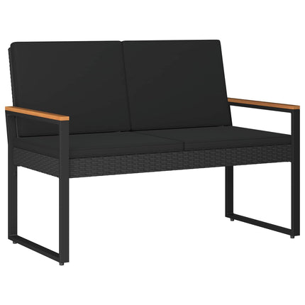 Utemöbelset med kudde 4 pcs Svart konstrotting