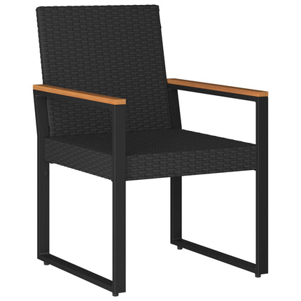 Utemöbelset med kudde 4 pcs Svart konstrotting