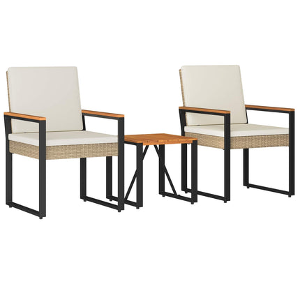 Utemöbelset 3 st Beige och krämvit konstrotting