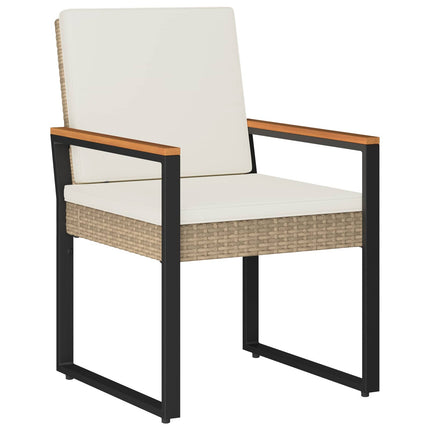 Utemöbelset med kudde 3 pcs Beige och krämvit konstrotting