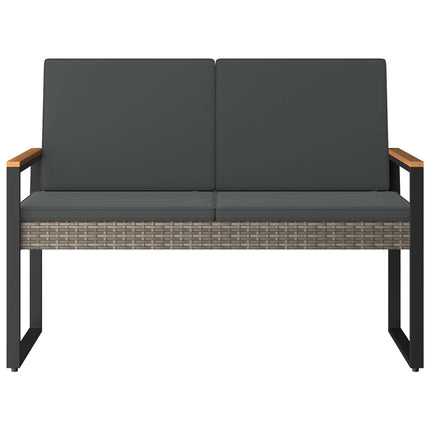 Utomhusbänk Grå och mörkgrå 107 x 61 x 80 cm konstrotting