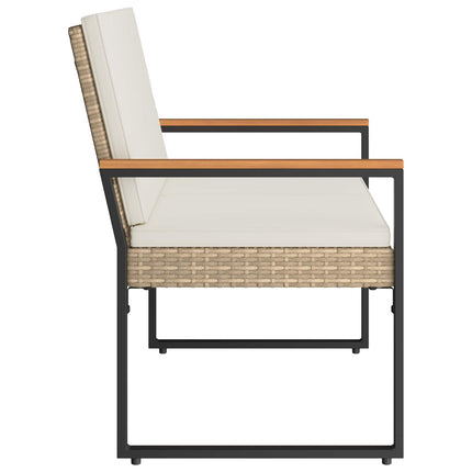 Utomhusbänk Beige och krämvit 107 x 61 x 80 cm konstrotting