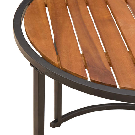 Kaffebordsset 2 st Naturlig och svart 55 x 55 x 45 cm