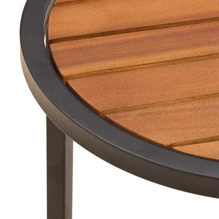 Kaffebordsset 2 st Naturlig och svart 55 x 55 x 45 cm