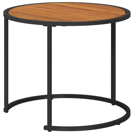 Kaffebordsset 2 st Naturlig och svart 55 x 55 x 45 cm
