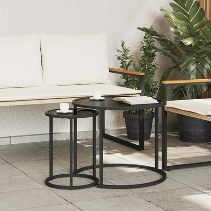 Kaffebordsset 2 pcs 55 x 55 x 45 cm stål