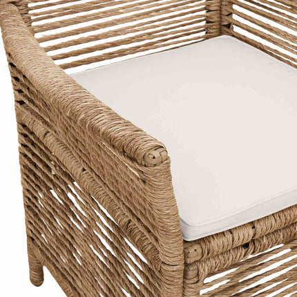 Utomhusstol 2 st Beige och gräddfärgad konstrotting