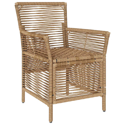 Utomhusstol med kudde 4 pcs Beige och gräddfärgad konstrotting