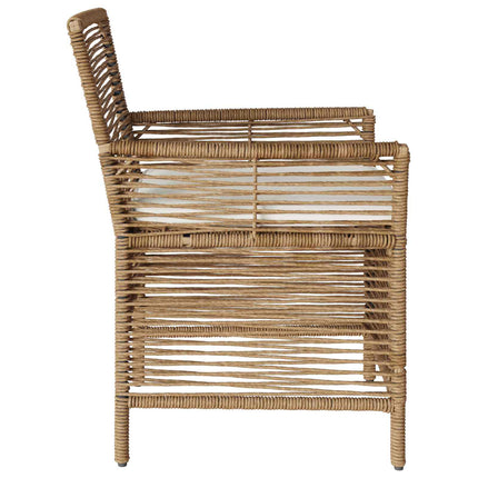 Utomhusstol med kudde 4 pcs Beige och gräddfärgad konstrotting